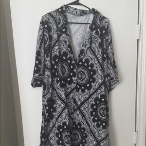 ASOS Curve Black and White Midi Dress